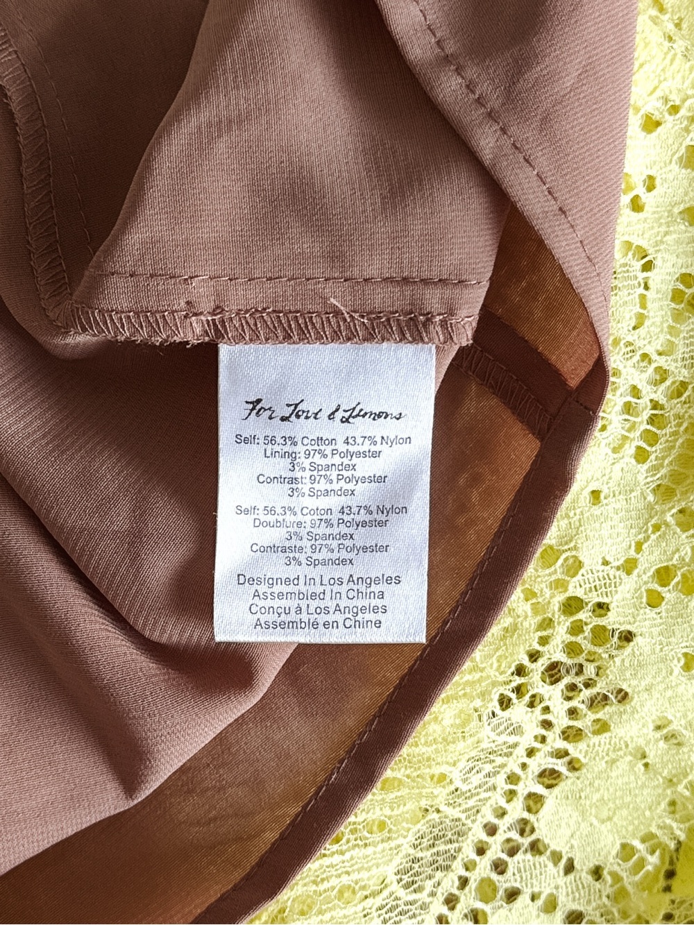 For Love & Lemons Tati Lace Ruffle Dress Yellow - Size Large - Picture 13 of 14